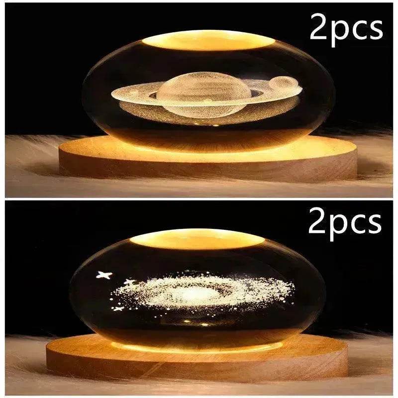 LED Night Light Galaxy Crystal Ball Table Lamp 3D Planet Moon Lamp Bedroom Home Decor For Kids Party Children Birthday Gifts - EX-STOCK Canada