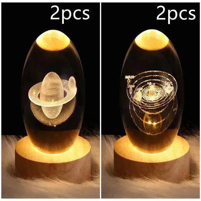 LED Night Light Galaxy Crystal Ball Table Lamp 3D Planet Moon Lamp Bedroom Home Decor For Kids Party Children Birthday Gifts - EX-STOCK Canada