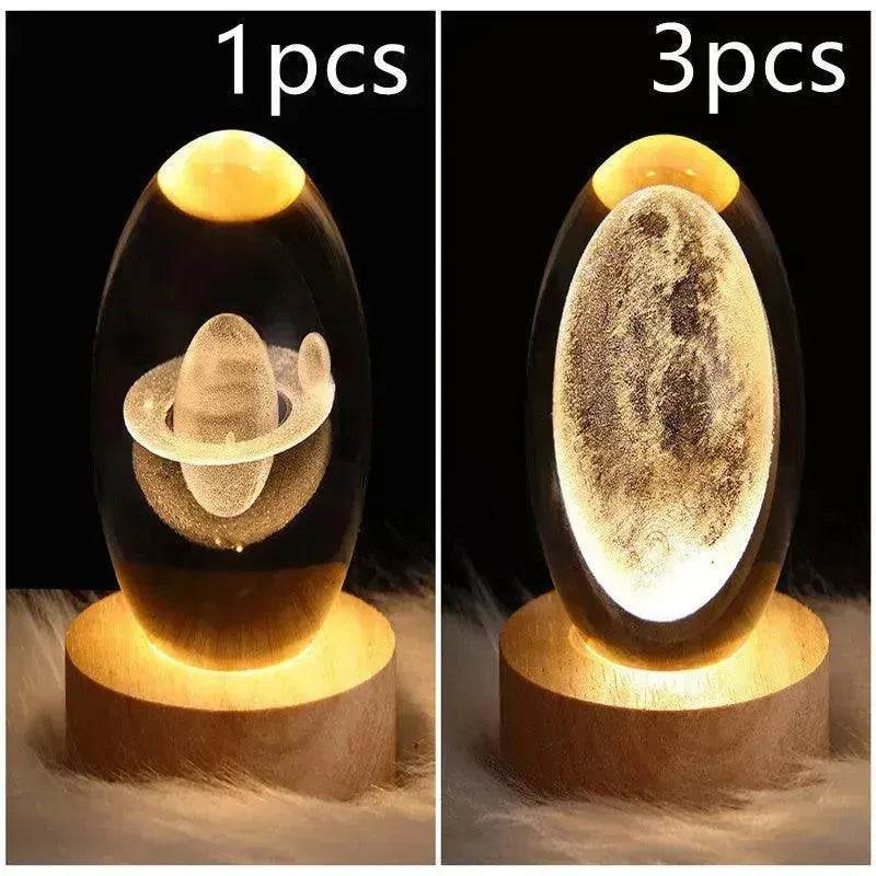 LED Night Light Galaxy Crystal Ball Table Lamp 3D Planet Moon Lamp Bedroom Home Decor For Kids Party Children Birthday Gifts - EX-STOCK Canada