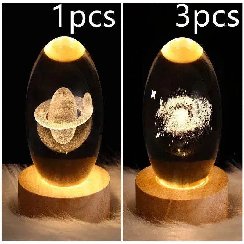 LED Night Light Galaxy Crystal Ball Table Lamp 3D Planet Moon Lamp Bedroom Home Decor For Kids Party Children Birthday Gifts - EX-STOCK Canada