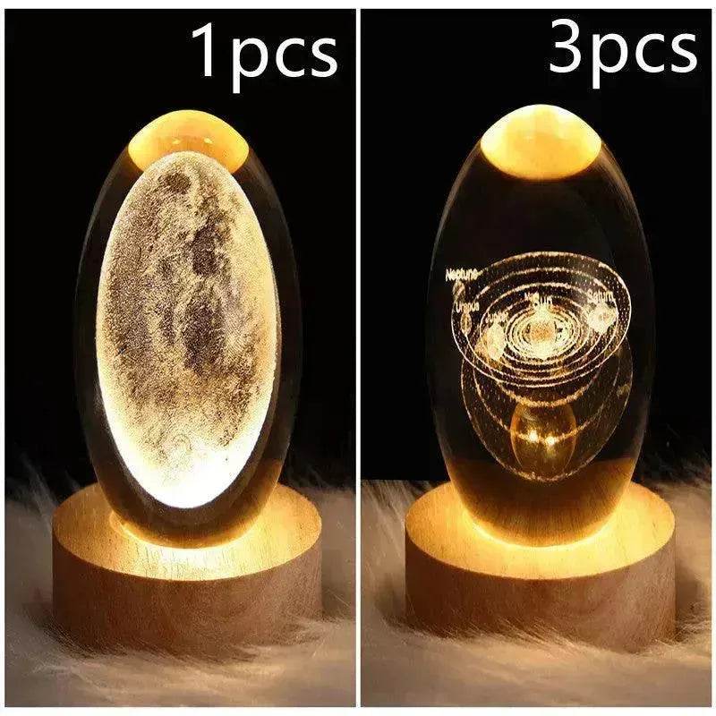 LED Night Light Galaxy Crystal Ball Table Lamp 3D Planet Moon Lamp Bedroom Home Decor For Kids Party Children Birthday Gifts - EX-STOCK Canada