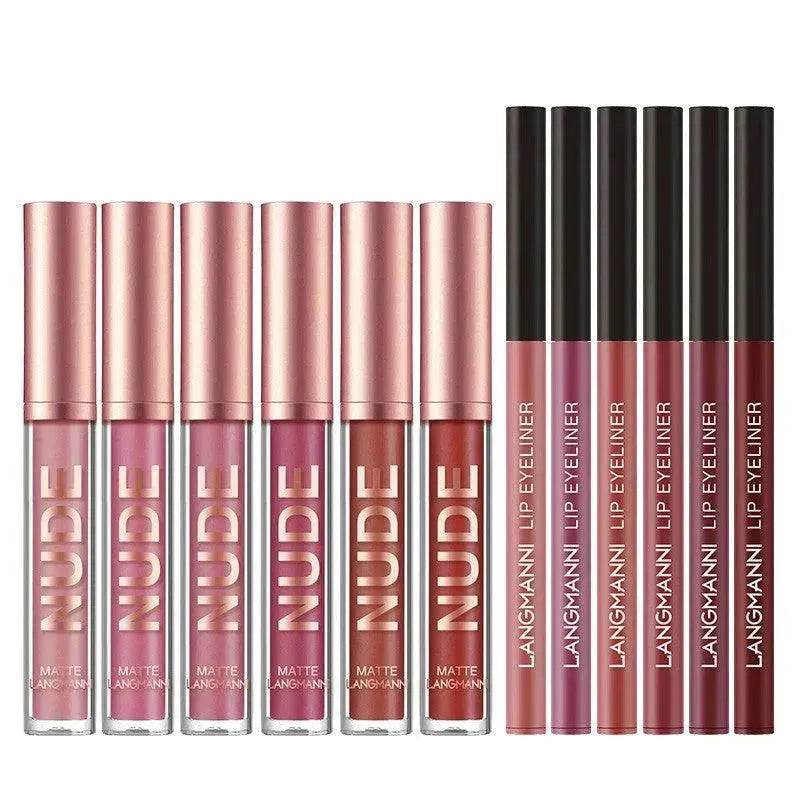 Lip Liner And Lipstick Makeup 12 Pcs Set 6 Matte Lipstick 6 Lip Liner Pens Waterproof Long Lasting Matte Lipstick Beauty Cosmetics Makeup Gift For Girls Lipstick Set - EX-STOCK Canada
