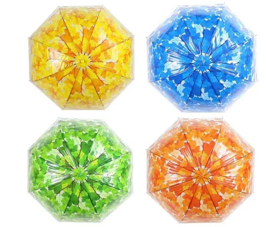 Long Handle Transparent Umbrella Painted Umbrella Maple Leaf Umbrella - EX-STOCK Canada