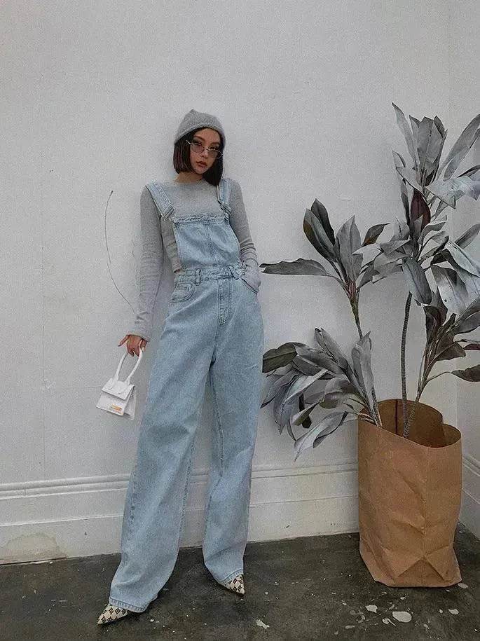 Loose Mopping Denim Overalls Trousers Women Denim Jumper Pant for Women - EX-STOCK Canada