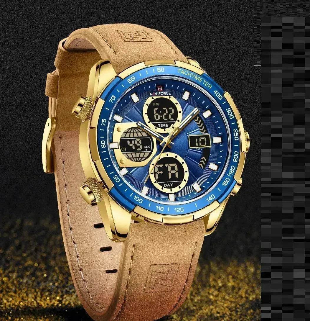 Luxury Men's Waterproof Sports Leather Strap Electronic Multi-function Watch - EX-STOCK Canada
