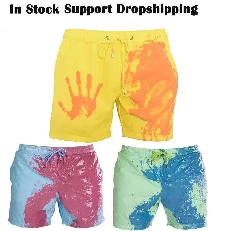 Magical Change Color Beach Shorts Summer Men Swimming Swimsuit Quick Dry - EX-STOCK Canada
