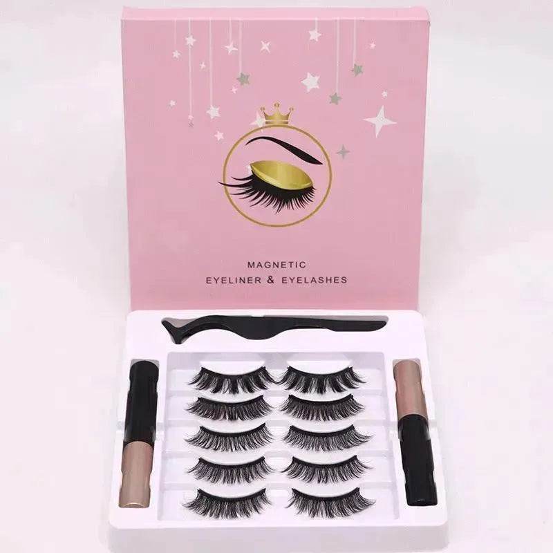 Magnetic Eyelashes Eyeliner Set Long Lasting False Mink Waterproof Eye Lashes Extension Reusable Beauty Makeup Tool - EX-STOCK Canada