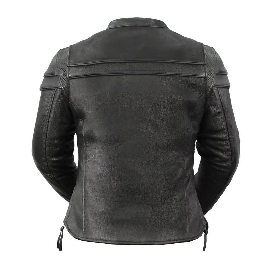 Women's Motorcycle Jacket. Vented Cowhide with Zip-Out Thermal Liner EX-STOCK Canada