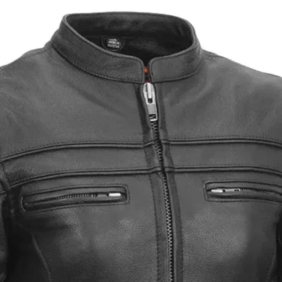 Women's Motorcycle Jacket. Vented Cowhide with Zip-Out Thermal Liner EX-STOCK Canada