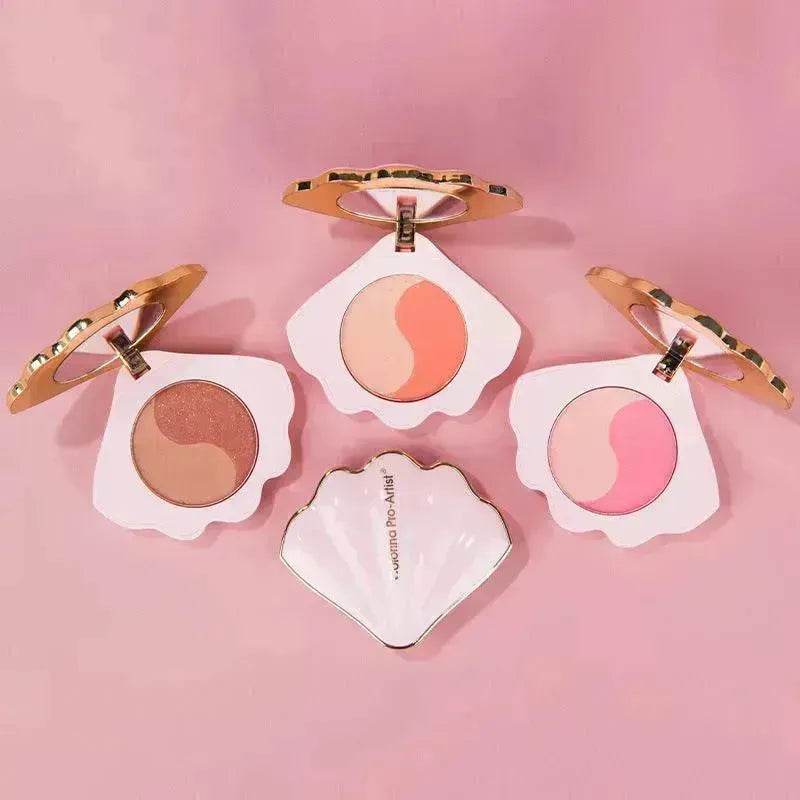 Makeup Shell Double Color Mirror Powder Blusher - EX-STOCK Canada