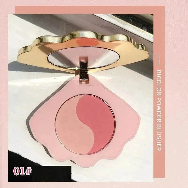 Makeup Shell Double Color Mirror Powder Blusher - EX-STOCK Canada