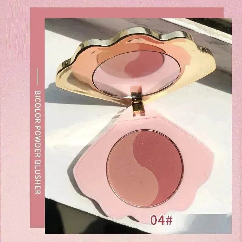 Makeup Shell Double Color Mirror Powder Blusher - EX-STOCK Canada