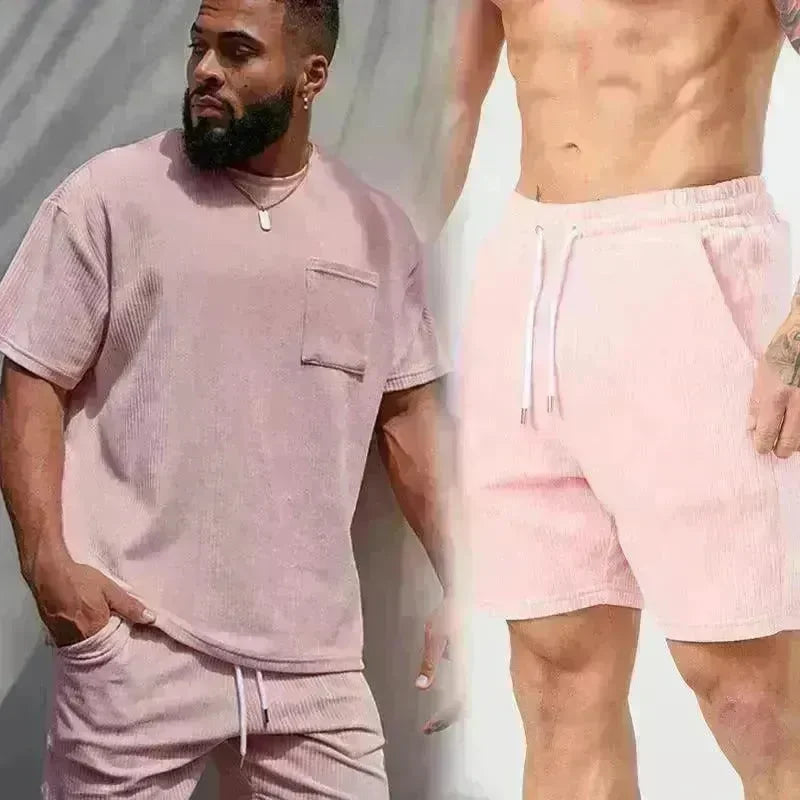 Men's Classy Summer Casual T-shirt Shorts Suit - EX-STOCK CANADA