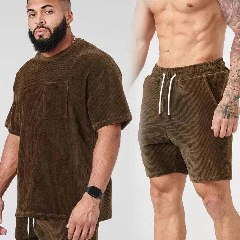 Men's Classy Summer Casual T-shirt Shorts Suit - EX-STOCK Canada
