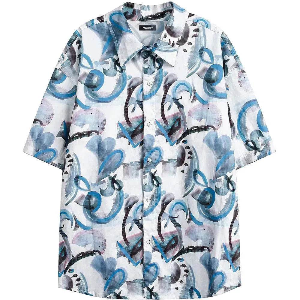 Men's Full Printed Graffiti Printing Shirt - EX-STOCK Canada