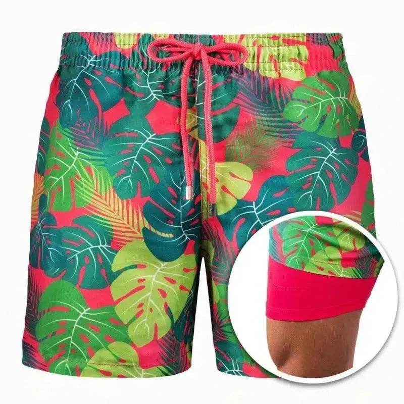Men's Printed Beach Shorts Sports Double Layer Shorts Summer - EX-STOCK Canada