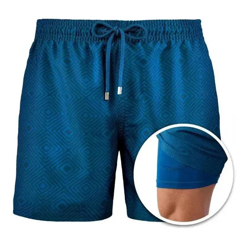 Men's Printed Beach Shorts Sports Double Layer Shorts Summer - EX-STOCK Canada