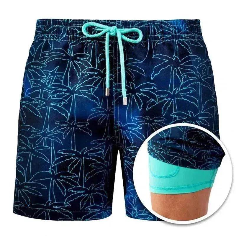 Men's Printed Beach Shorts Sports Double Layer Shorts Summer - EX-STOCK Canada