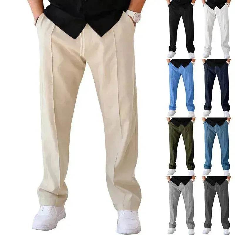 Men's Trouser Pant Sports Casual Loose Straight Pants With Drawstring Design - EX-STOCK Canada
