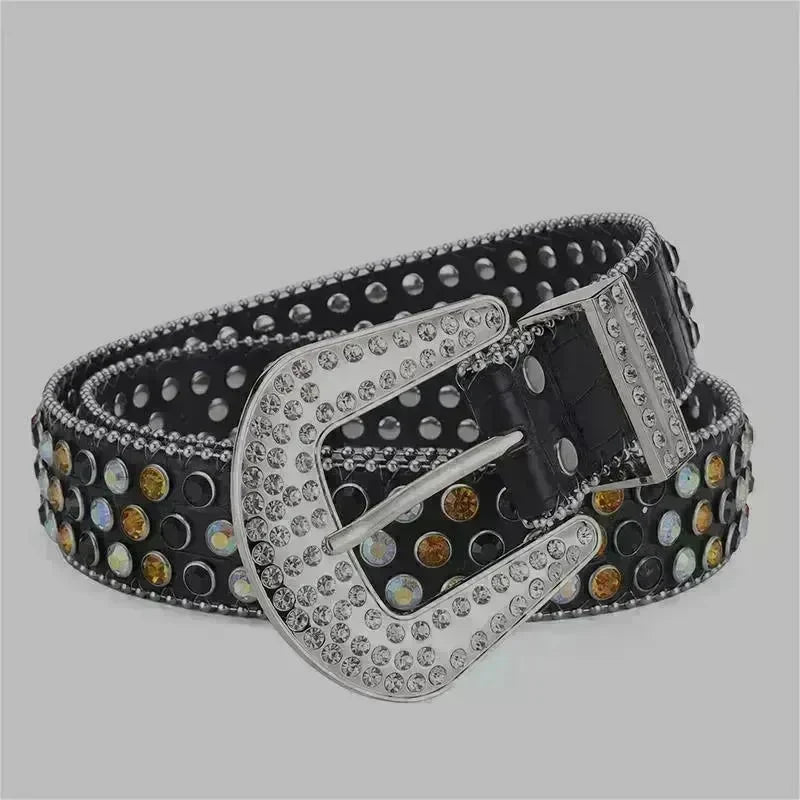Men Women Alloy Belt Punk Rock Rivet Rhinestone - EX-STOCK CANADA