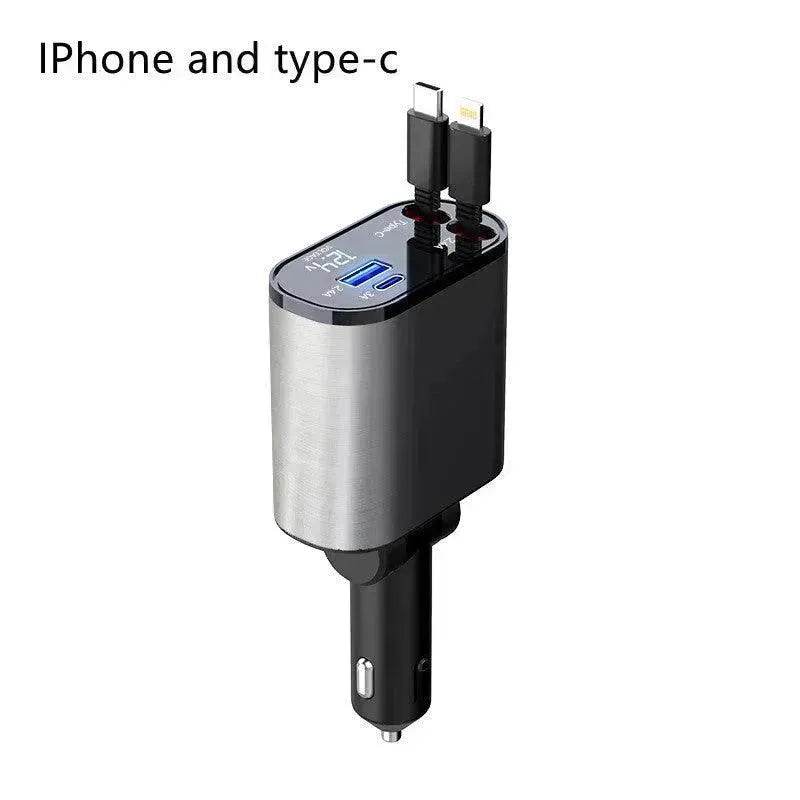 Metal Car Charger 100W Super Fast Charging Car USB And TYPE-C Adapter - EX-STOCK Canada