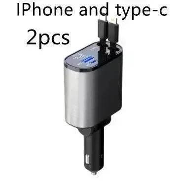 Metal Car Charger 100W Super Fast Charging Car USB And TYPE-C Adapter - EX-STOCK Canada