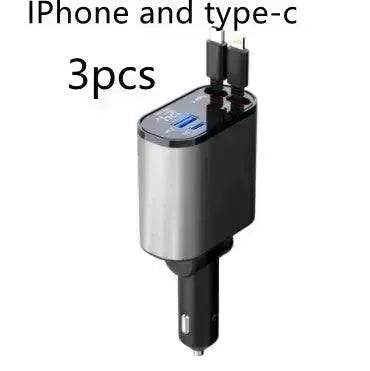 Metal Car Charger 100W Super Fast Charging Car USB And TYPE-C Adapter - EX-STOCK Canada
