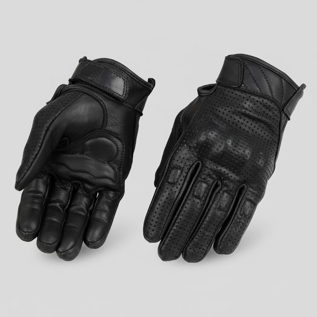 Gants de moto en cuir armuré perforé pour hommes Open Road