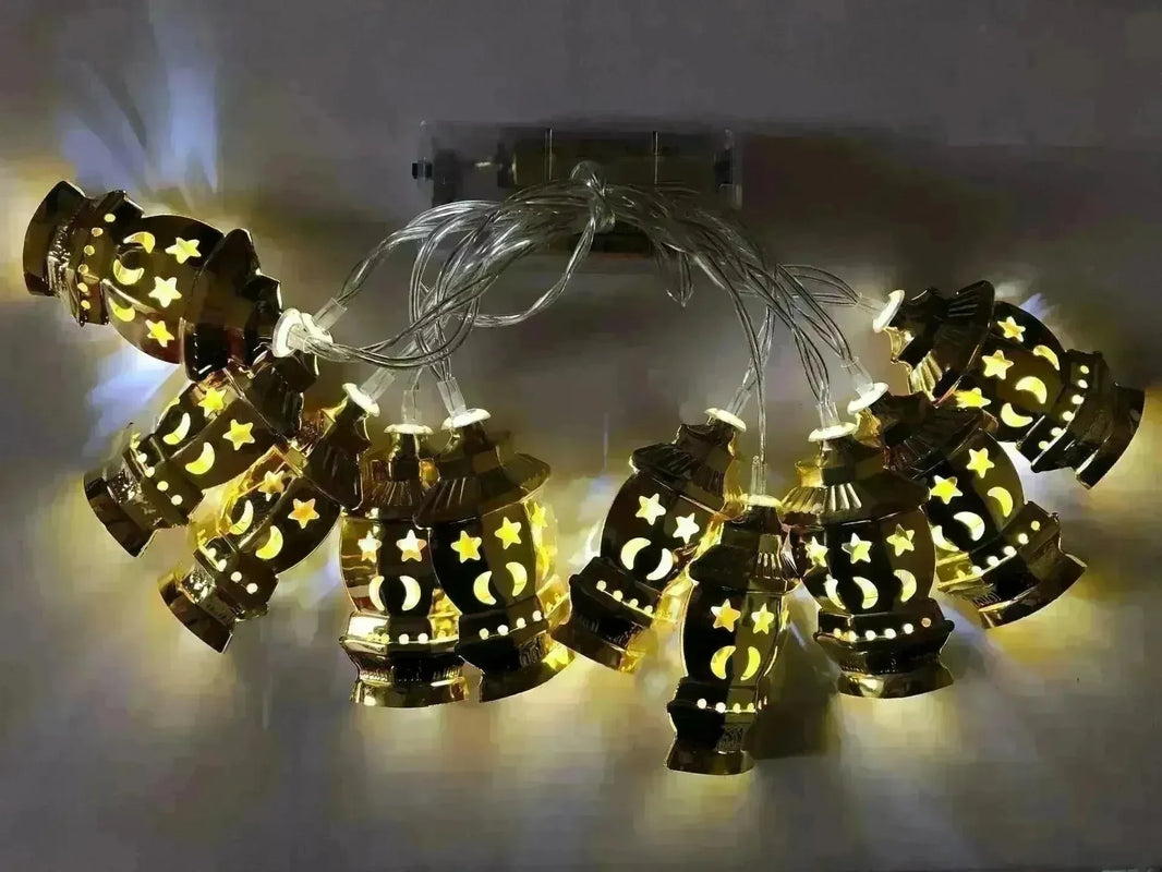 Middle East Arab Arab Ramadan Wrought Iron LED Palace Lantern String Light - EX-STOCK CANADA