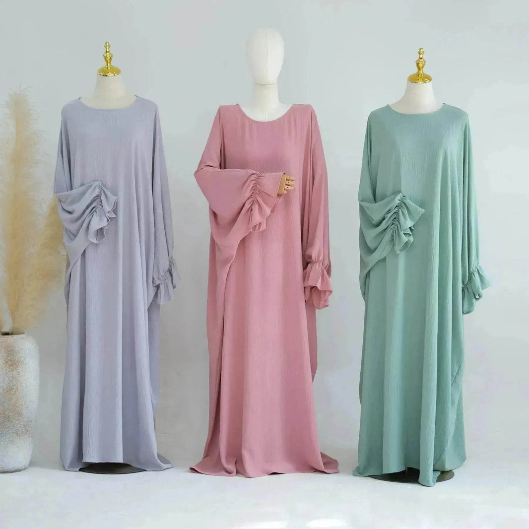 Middle East Dubai Turkey Solid Color Dress Leisure - EX-STOCK Canada