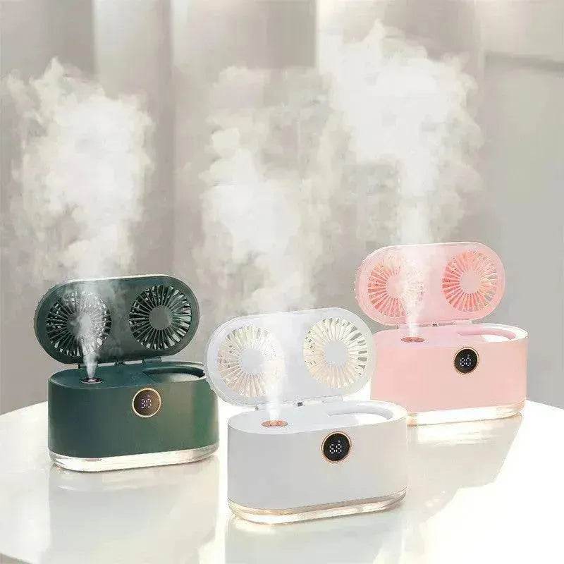 Mini Air Conditioner Fan Air Cooler USB Portable Table Top Desktop Fan Cooling with 3 Wind Speed LED Light for Home Office - EX-STOCK Canada