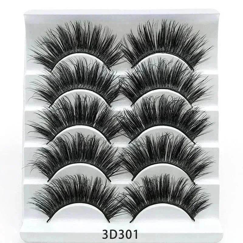 Mink False Eyelashes 3D False Eyelashes Five Pairs Of Soft Cotton Stalk Eyelashes - EX-STOCK Canada