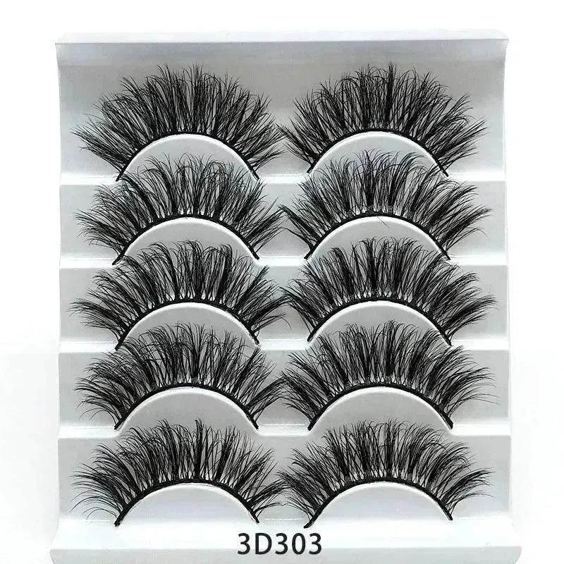 Mink False Eyelashes 3D False Eyelashes Five Pairs Of Soft Cotton Stalk Eyelashes - EX-STOCK Canada