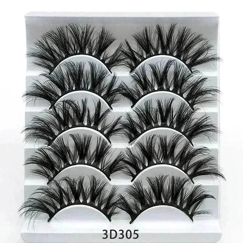 Mink False Eyelashes 3D False Eyelashes Five Pairs Of Soft Cotton Stalk Eyelashes - EX-STOCK Canada