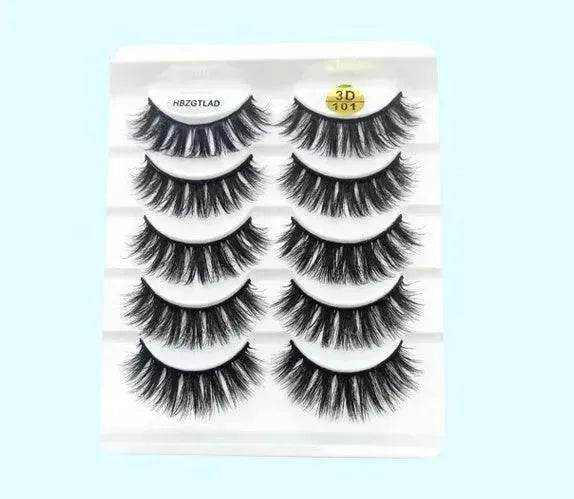 Mink False Eyelashes 3D False Eyelashes Five Pairs Of Soft Cotton Stalk Eyelashes - EX-STOCK Canada