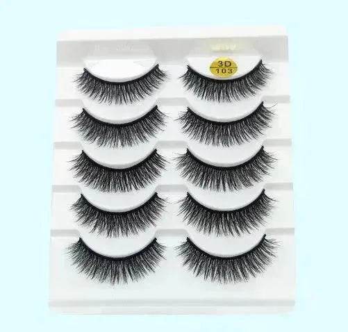 Mink False Eyelashes 3D False Eyelashes Five Pairs Of Soft Cotton Stalk Eyelashes - EX-STOCK Canada