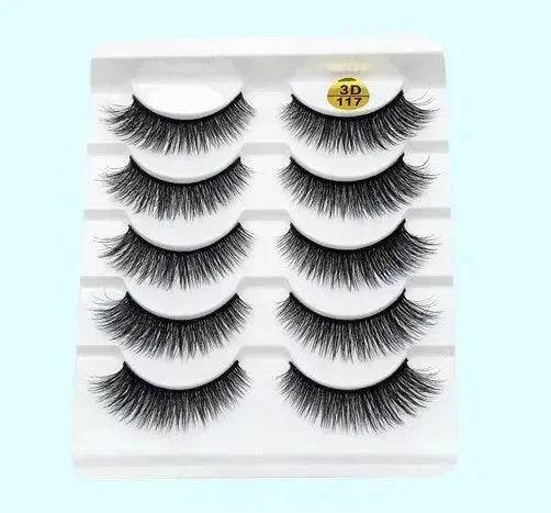 Mink False Eyelashes 3D False Eyelashes Five Pairs Of Soft Cotton Stalk Eyelashes - EX-STOCK Canada