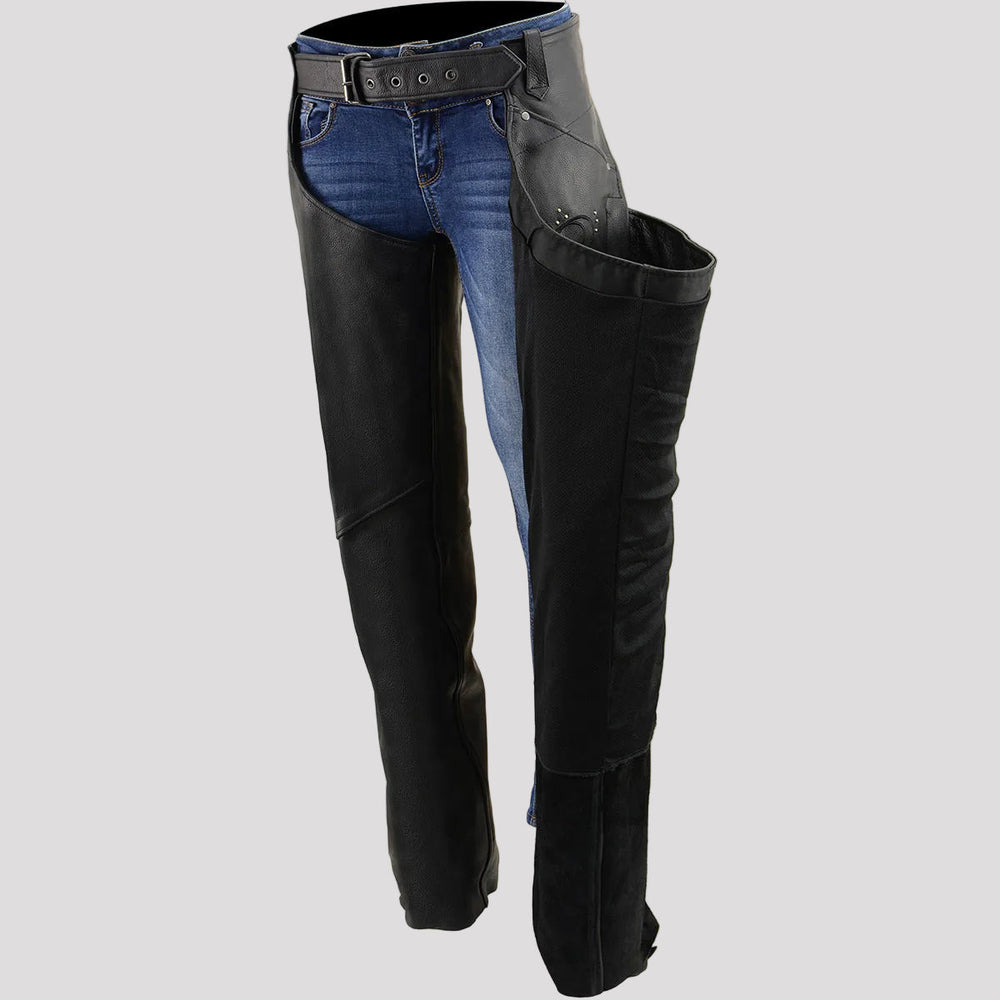 BOL/Open Road Chap Leather pour Femmes en Daim avec Design Ailes