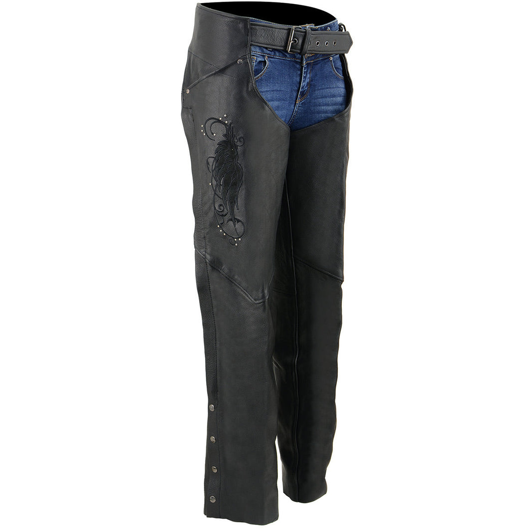BOL/Open Road Pantalones de cuero para mujer con diseño de alas de anteEX-STOCK Canada