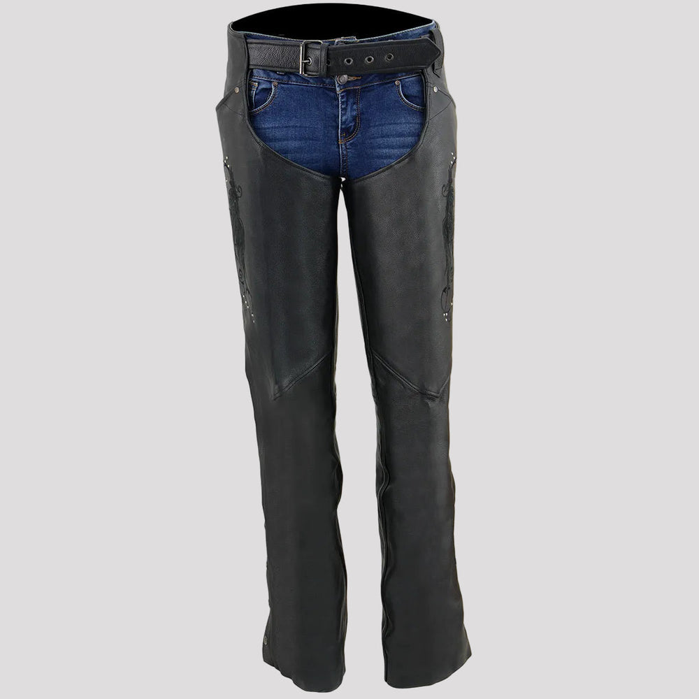 BOL/Open Road Chap Leather pour Femmes en Daim avec Design Ailes