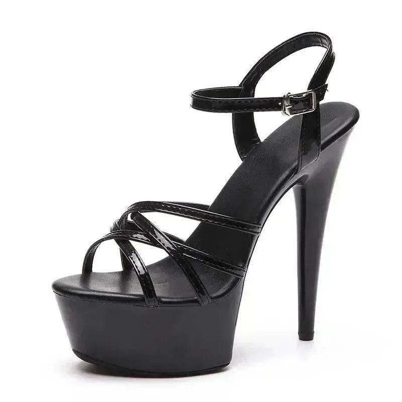 Model High Heels Charming Buckle Women's Shoes 15cm Stiletto - EX-STOCK Canada