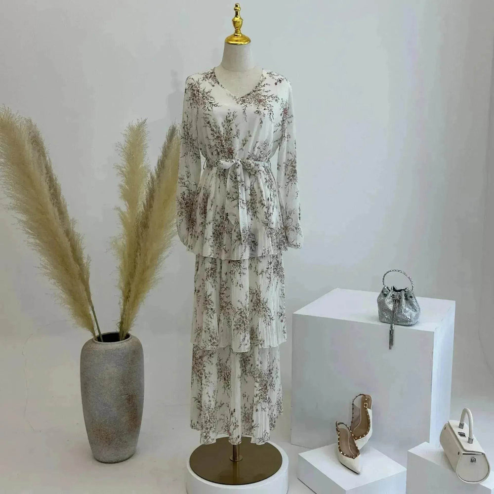 Modest Pleated Skirt Dress for Middle East Women - EX-STOCK Canada