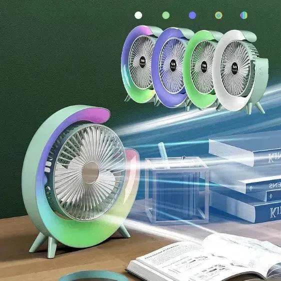 New Bright Night Light Charging Fan Desktop Silent Mini Electric Fan Portable Fan USB - EX-STOCK Canada