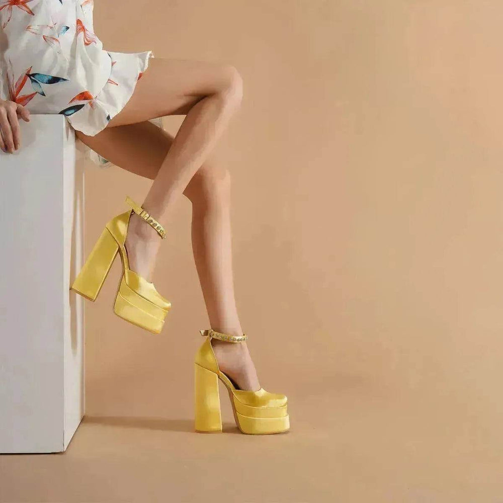 New Fashion 14cm Block Heel Platform chunky Heels for Women model - EX-STOCK Canada