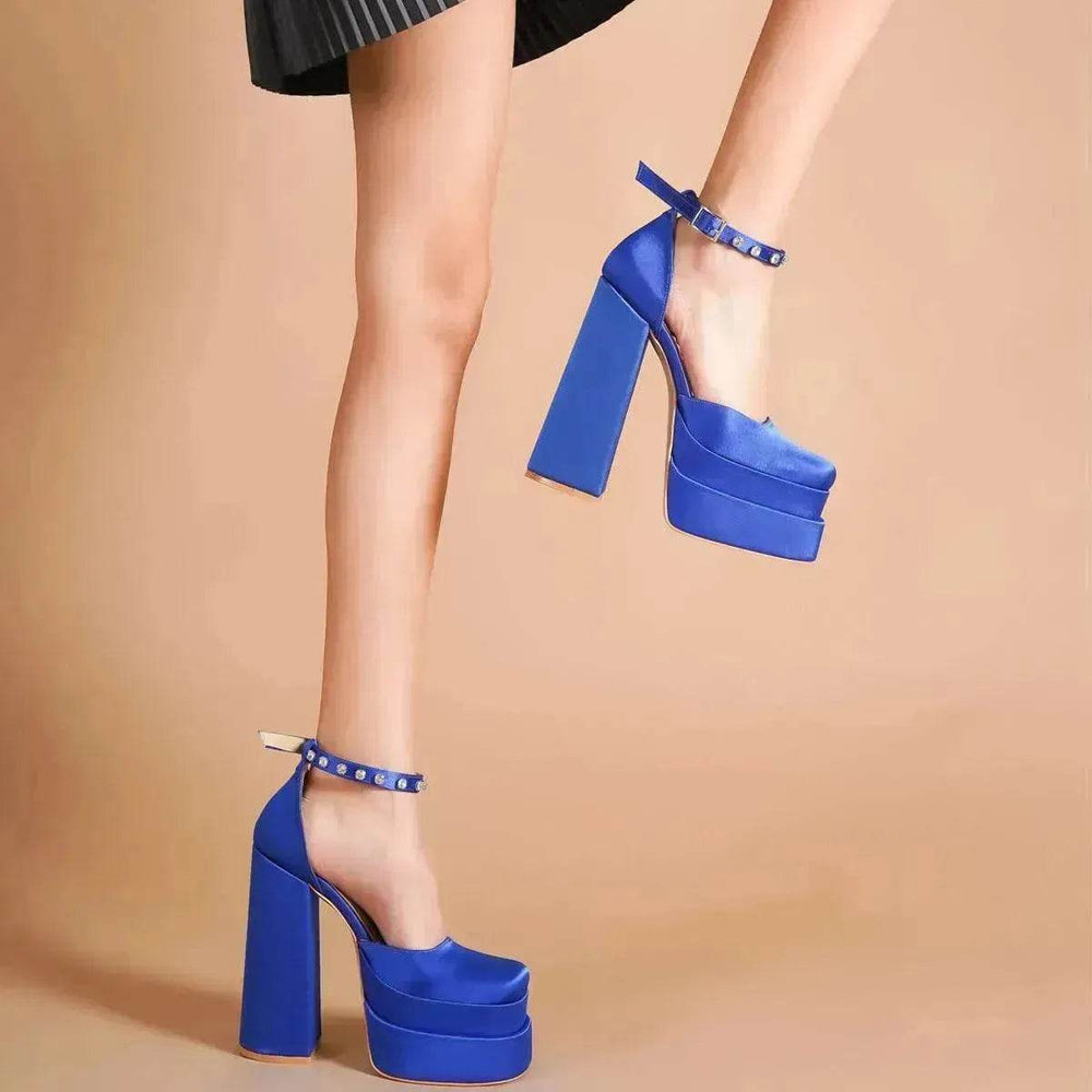 New Fashion 14cm Block Heel Platform chunky Heels for Women model - EX-STOCK Canada