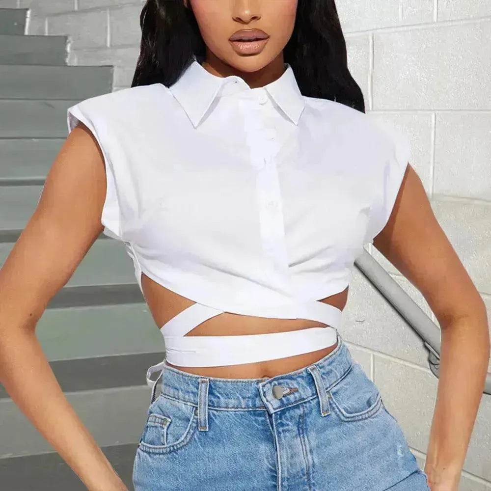 New Lace-up Trendy shirt tank Top For Women - EX-STOCK Canada