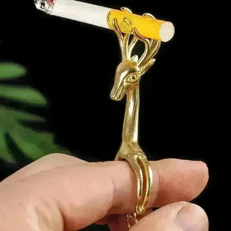 New Lucky Deer Anti-finger Smoked Yellow Release Finger Copper Ring - EX-STOCK CANADA