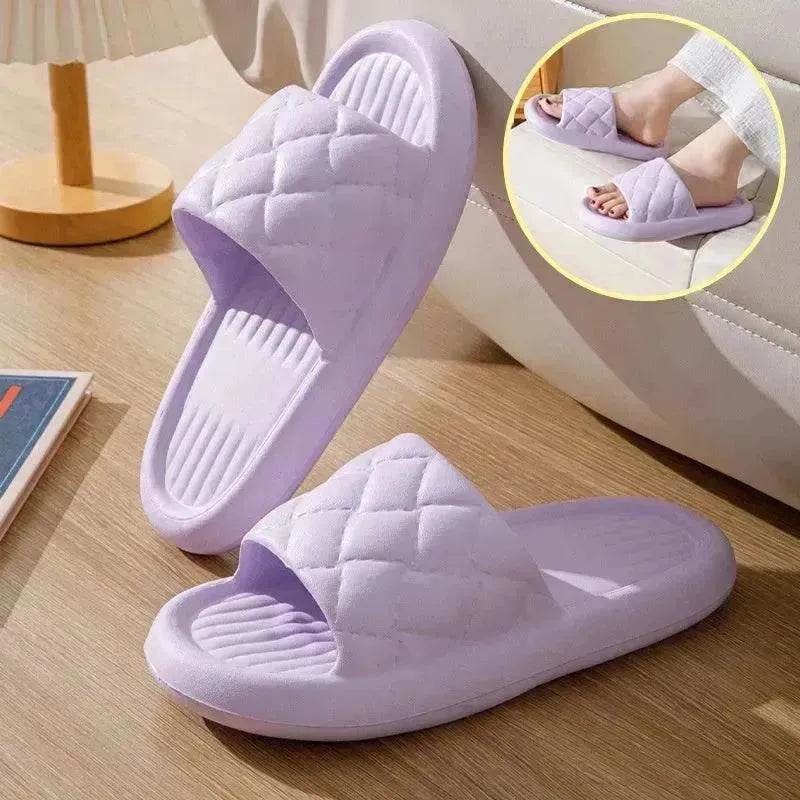 New Rhombus Home Slippers Summer Non-slip Floor Bathroom Slipper Lightweight Simple House Shoes For Women Men - EX-STOCK Canada
