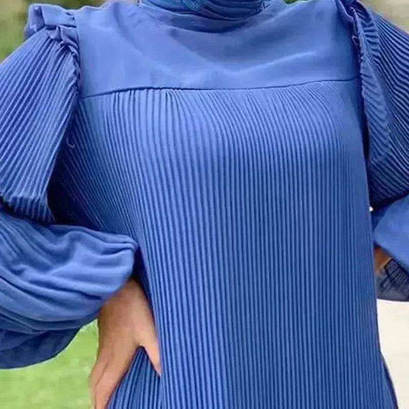 New Women's Net Color High Collar Pullover Fashion Loose Middle East Dresses - EX-STOCK Canada