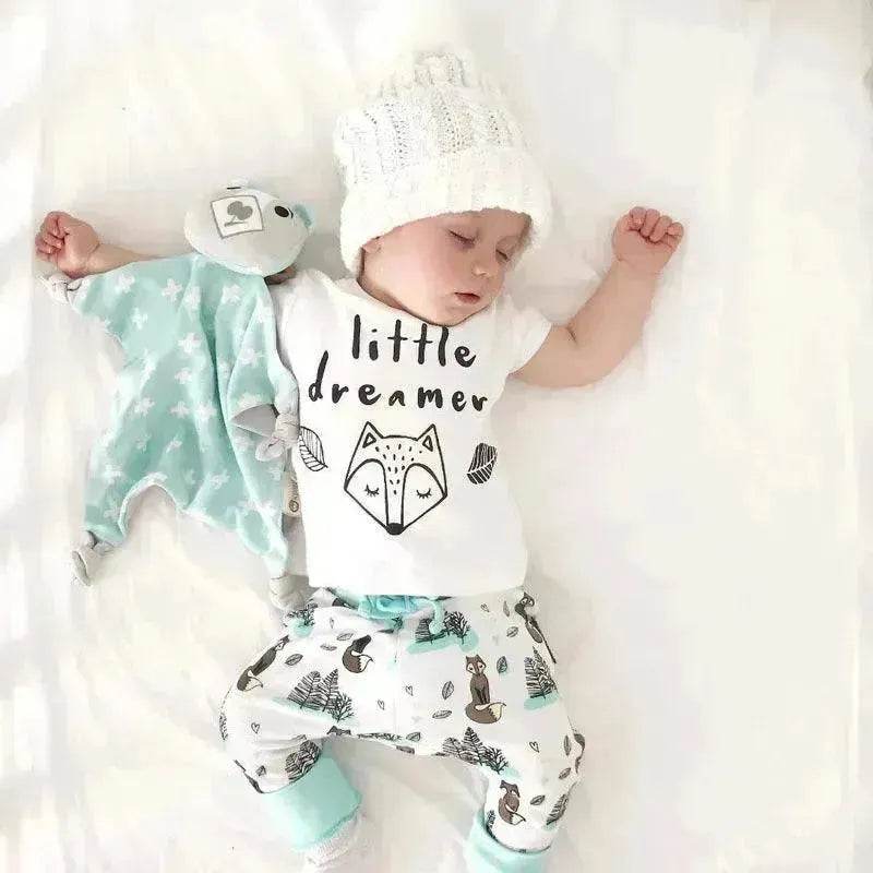 Newborn Baby Clothes Set T-shirt Tops+Pants Little Boys and Girls Outfits Children Clothing - EX-STOCK Canada